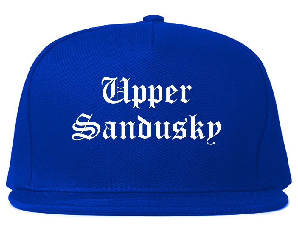 Upper Sandusky Ohio OH Old English Mens Snapback Hat Royal Blue