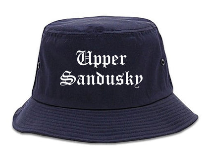 Upper Sandusky Ohio OH Old English Mens Bucket Hat Navy Blue