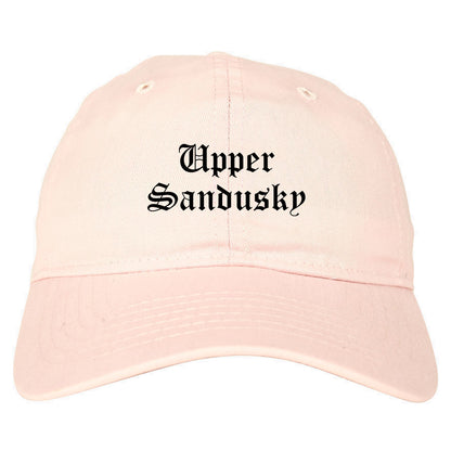 Upper Sandusky Ohio OH Old English Mens Dad Hat Baseball Cap Pink
