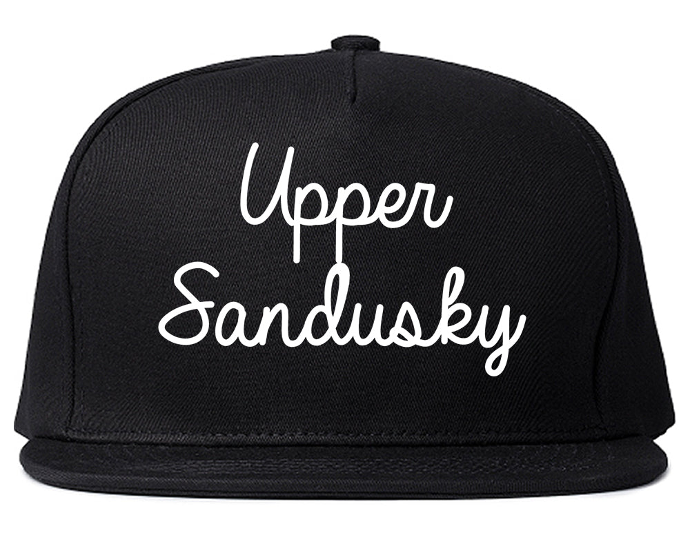 Upper Sandusky Ohio OH Script Mens Snapback Hat Black