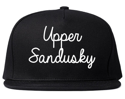 Upper Sandusky Ohio OH Script Mens Snapback Hat Black