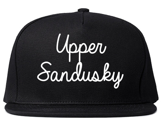 Upper Sandusky Ohio OH Script Mens Snapback Hat Black