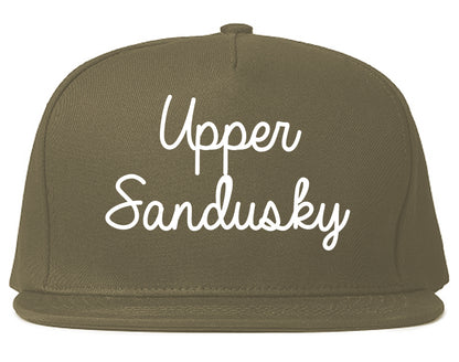Upper Sandusky Ohio OH Script Mens Snapback Hat Grey