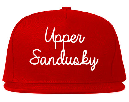 Upper Sandusky Ohio OH Script Mens Snapback Hat Red