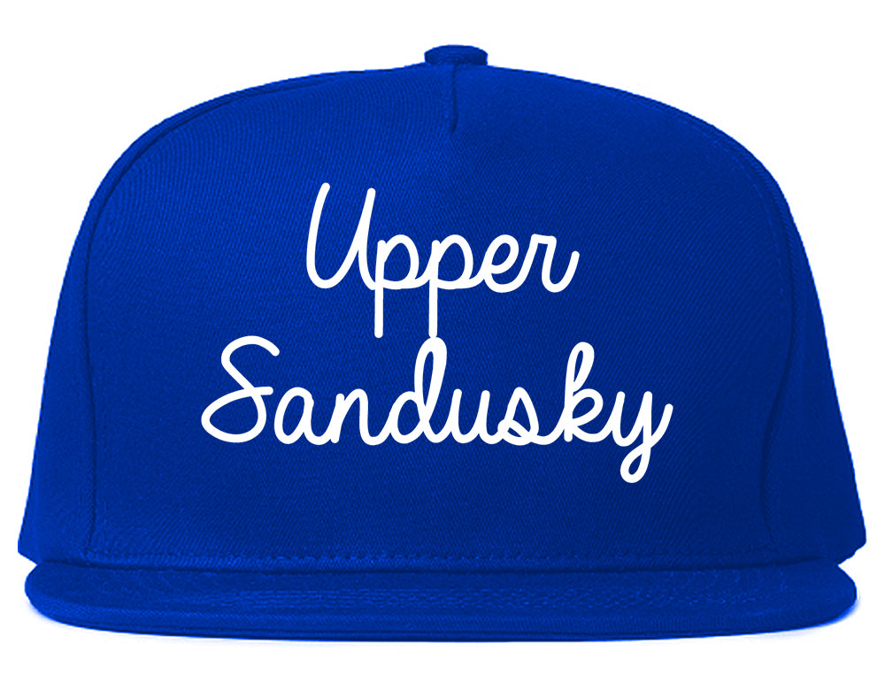 Upper Sandusky Ohio OH Script Mens Snapback Hat Royal Blue