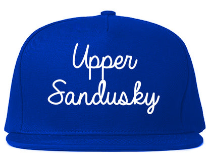 Upper Sandusky Ohio OH Script Mens Snapback Hat Royal Blue