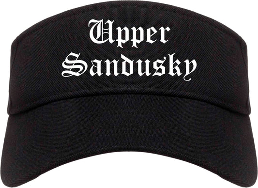 Upper Sandusky Ohio OH Old English Mens Visor Cap Hat Black