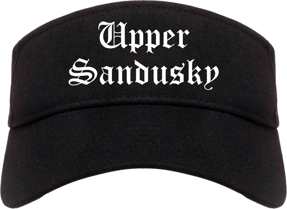 Upper Sandusky Ohio OH Old English Mens Visor Cap Hat Black