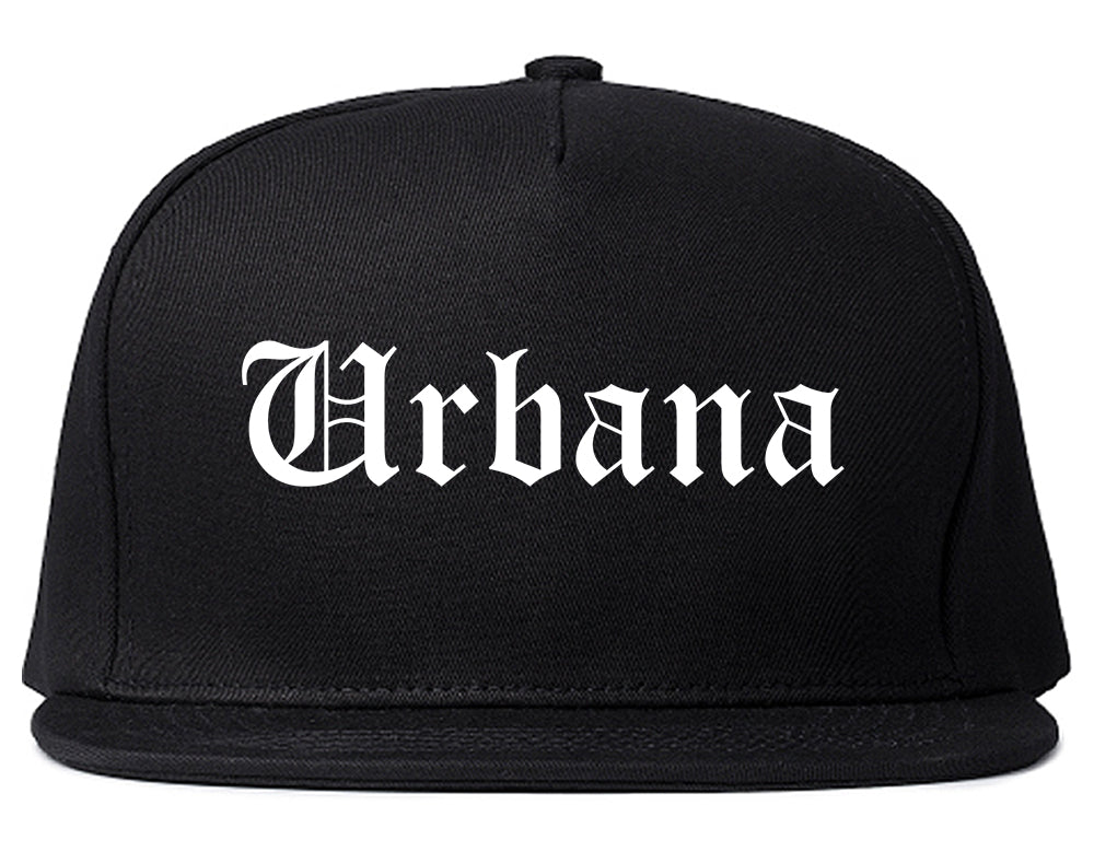 Urbana Illinois IL Old English Mens Snapback Hat Black