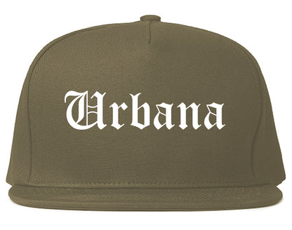 Urbana Illinois IL Old English Mens Snapback Hat Grey