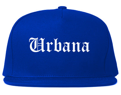 Urbana Illinois IL Old English Mens Snapback Hat Royal Blue
