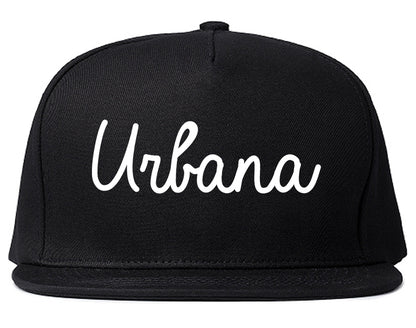 Urbana Illinois IL Script Mens Snapback Hat Black