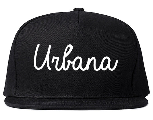 Urbana Illinois IL Script Mens Snapback Hat Black