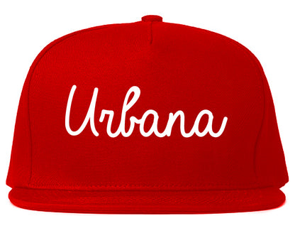Urbana Illinois IL Script Mens Snapback Hat Red
