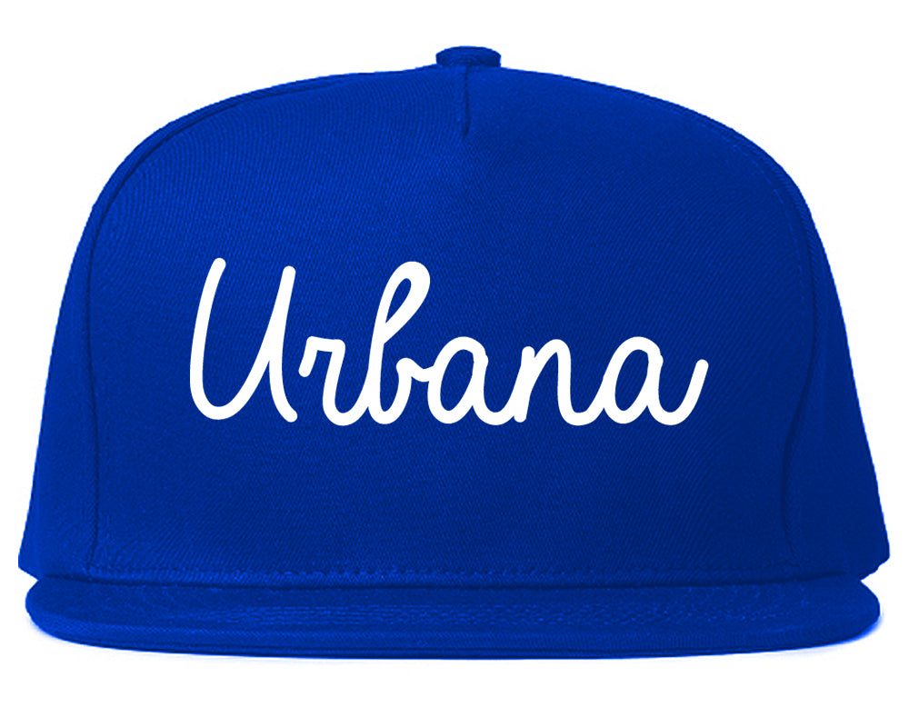 Urbana Illinois IL Script Mens Snapback Hat Royal Blue