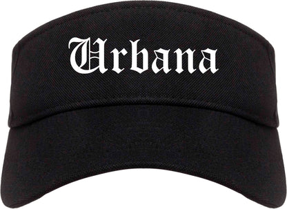 Urbana Illinois IL Old English Mens Visor Cap Hat Black
