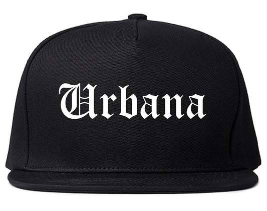 Urbana Ohio OH Old English Mens Snapback Hat Black