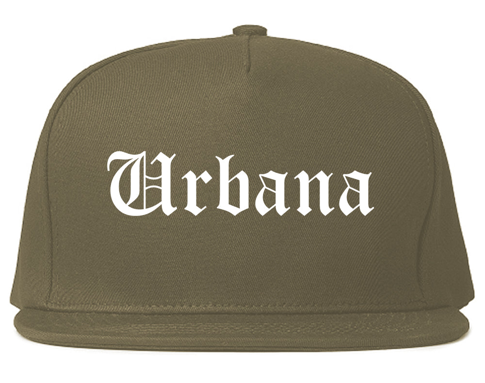 Urbana Ohio OH Old English Mens Snapback Hat Grey