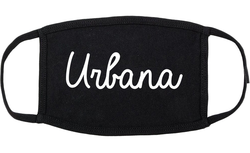 Urbana Ohio OH Script Cotton Face Mask Black