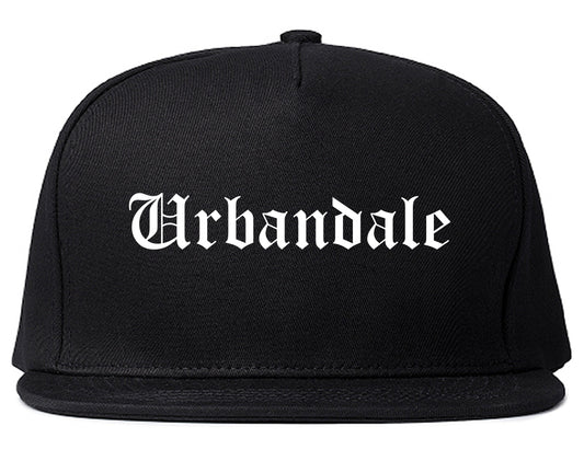 Urbandale Iowa IA Old English Mens Snapback Hat Black