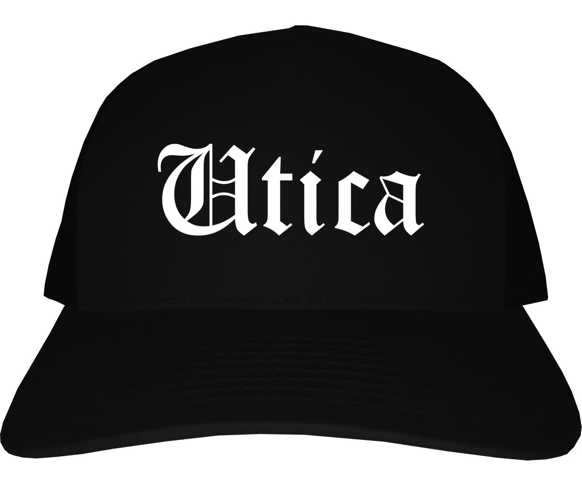 Utica Michigan MI Old English Mens Trucker Hat Cap Black