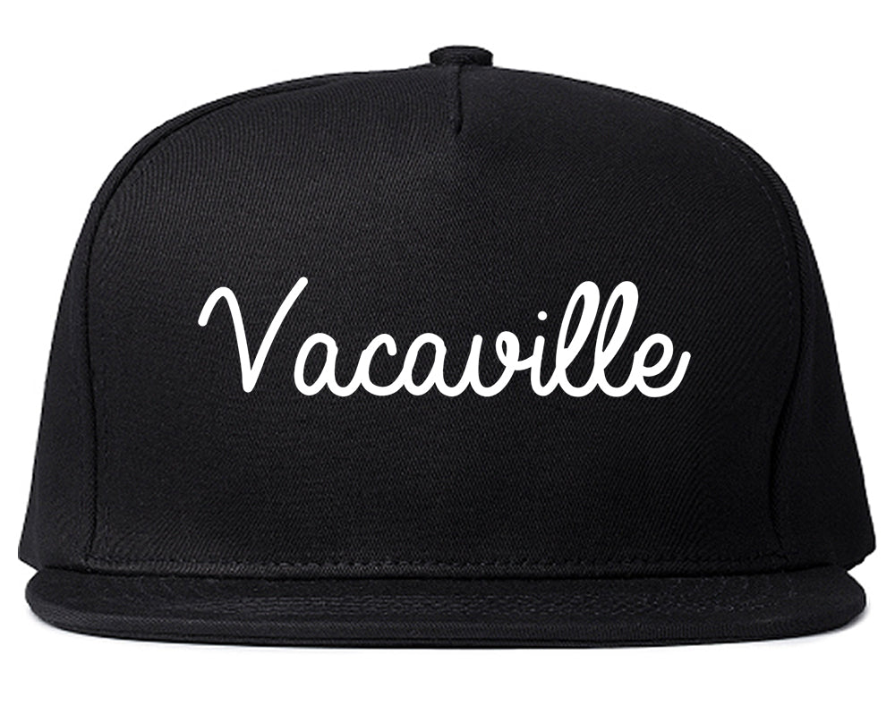 Vacaville California CA Script Mens Snapback Hat Black