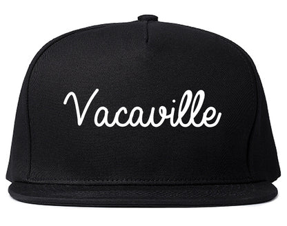 Vacaville California CA Script Mens Snapback Hat Black