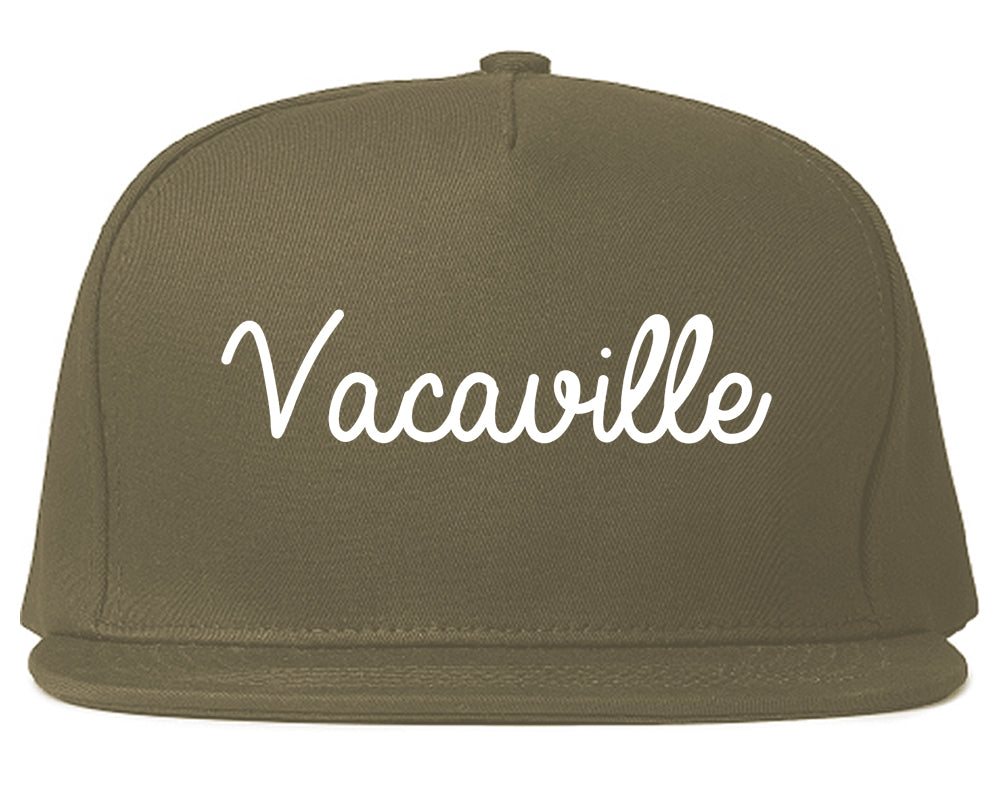 Vacaville California CA Script Mens Snapback Hat Grey