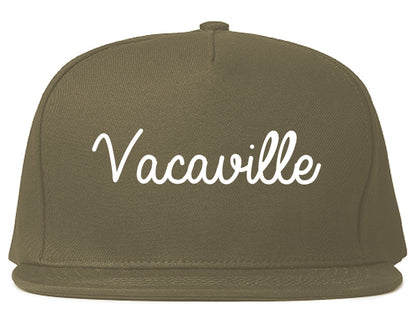 Vacaville California CA Script Mens Snapback Hat Grey