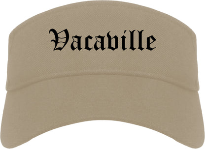 Vacaville California CA Old English Mens Visor Cap Hat Khaki