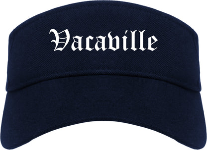Vacaville California CA Old English Mens Visor Cap Hat Navy Blue