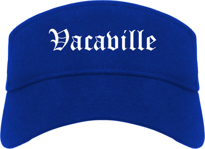 Vacaville California CA Old English Mens Visor Cap Hat Royal Blue