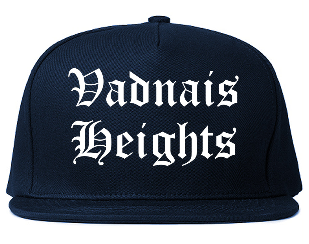 Vadnais Heights Minnesota MN Old English Mens Snapback Hat Navy Blue