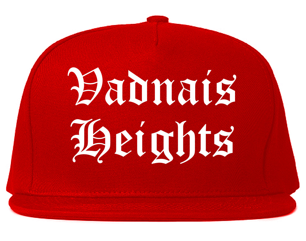 Vadnais Heights Minnesota MN Old English Mens Snapback Hat Red