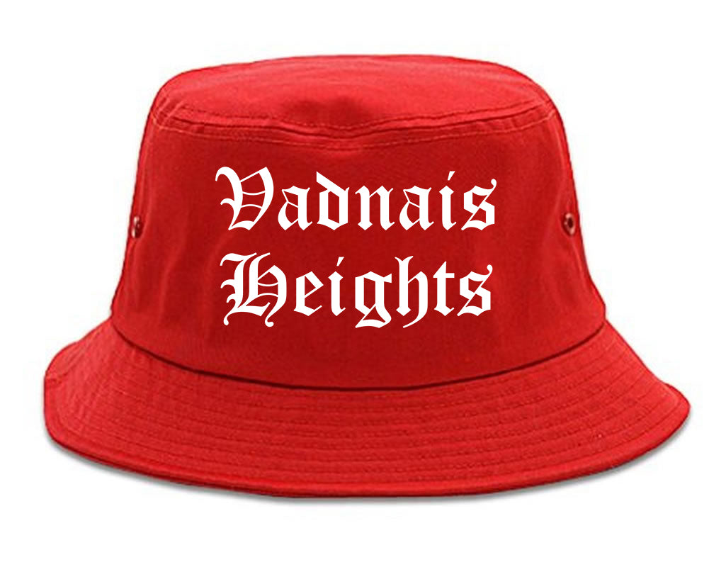 Vadnais Heights Minnesota MN Old English Mens Bucket Hat Red
