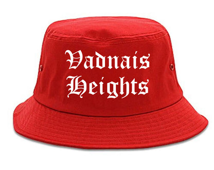 Vadnais Heights Minnesota MN Old English Mens Bucket Hat Red