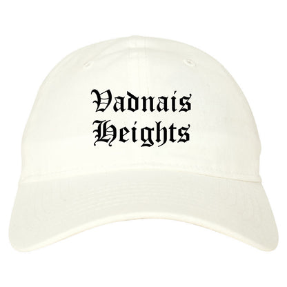 Vadnais Heights Minnesota MN Old English Mens Dad Hat Baseball Cap White