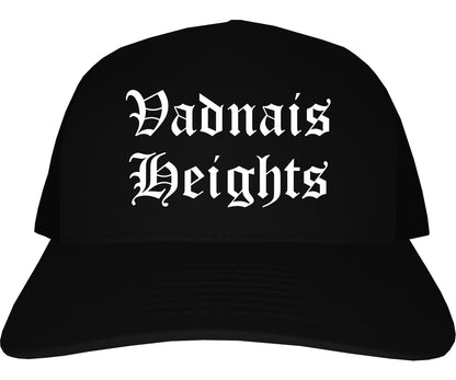 Vadnais Heights Minnesota MN Old English Mens Trucker Hat Cap Black