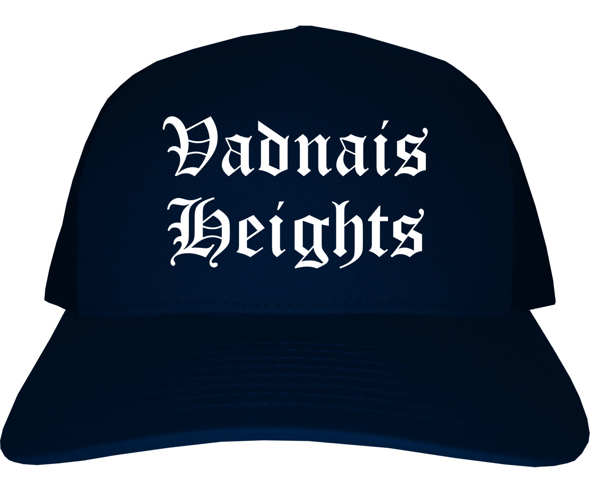 Vadnais Heights Minnesota MN Old English Mens Trucker Hat Cap Navy Blue