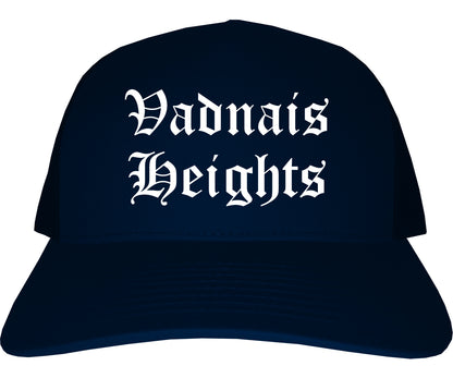 Vadnais Heights Minnesota MN Old English Mens Trucker Hat Cap Navy Blue
