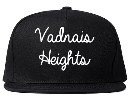 Vadnais Heights Minnesota MN Script Mens Snapback Hat Black