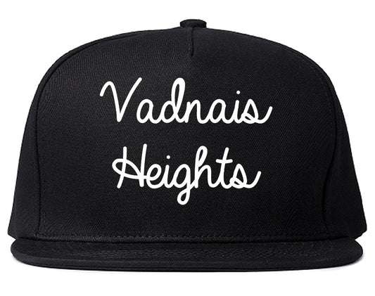 Vadnais Heights Minnesota MN Script Mens Snapback Hat Black
