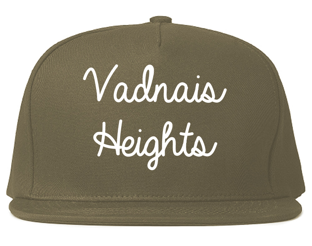 Vadnais Heights Minnesota MN Script Mens Snapback Hat Grey