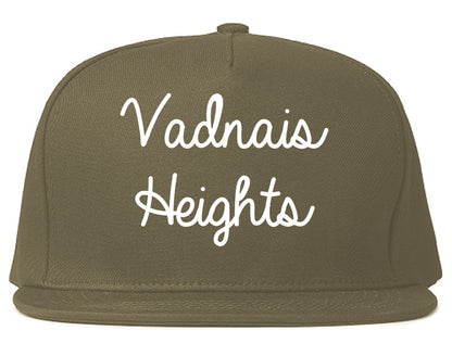 Vadnais Heights Minnesota MN Script Mens Snapback Hat Grey