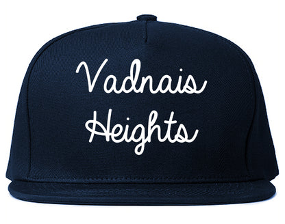 Vadnais Heights Minnesota MN Script Mens Snapback Hat Navy Blue