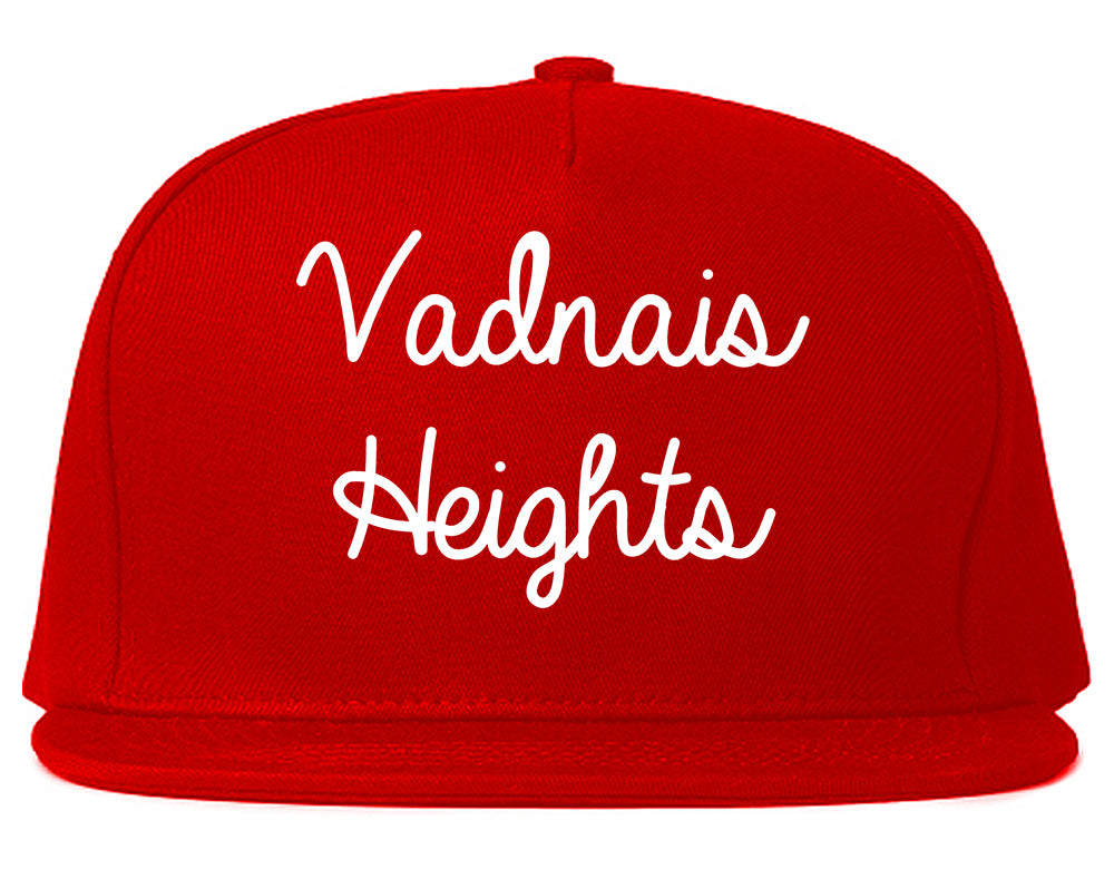 Vadnais Heights Minnesota MN Script Mens Snapback Hat Red