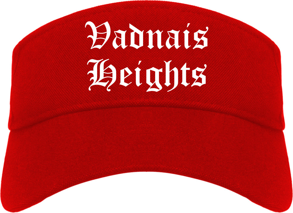 Vadnais Heights Minnesota MN Old English Mens Visor Cap Hat Red