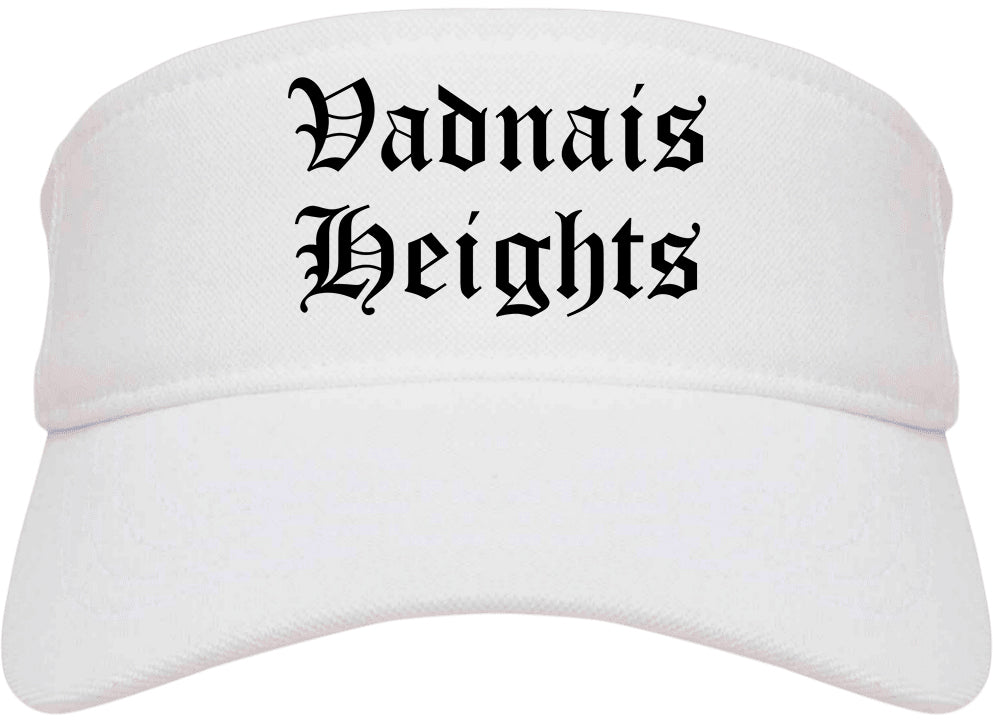 Vadnais Heights Minnesota MN Old English Mens Visor Cap Hat White