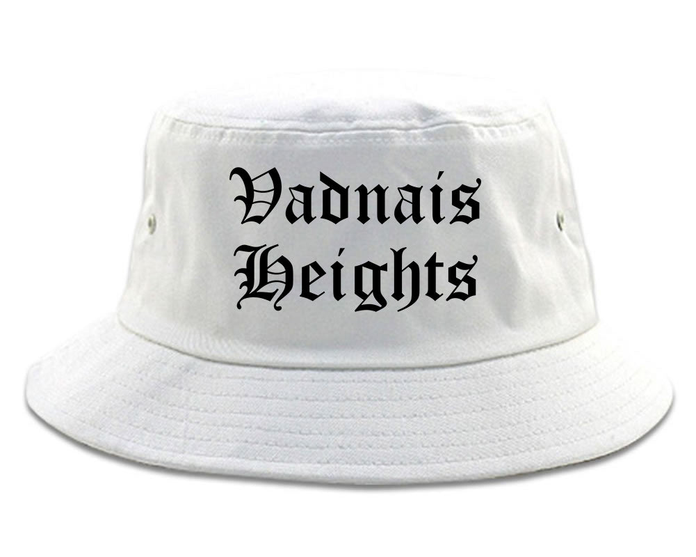 Vadnais Heights Minnesota MN Old English Mens Bucket Hat White