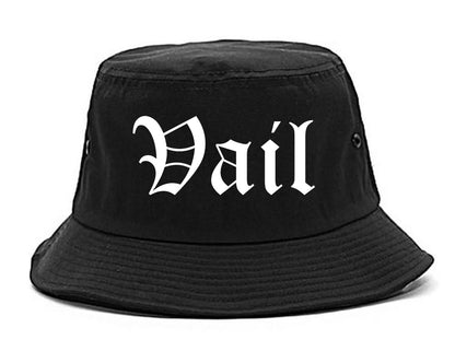 Vail Colorado CO Old English Mens Bucket Hat Black
